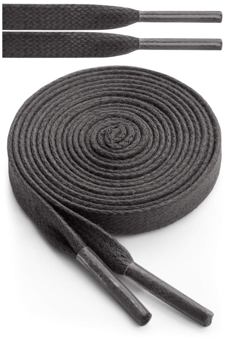[Australia] - Miscly Flat Waxed Cotton Boot Laces Shoelaces [1 Pair] 1/4" Wide 27" (69cm) Black 