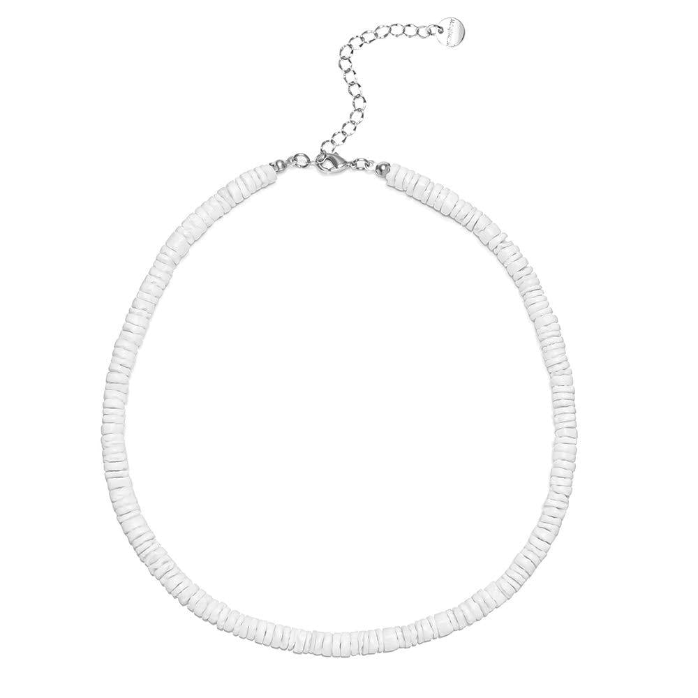 [Australia] - wowshow White Smooth Puka Shell Necklace Choker and Anklet 14.0 Inches 1# Puka Shell Necklace Choker 