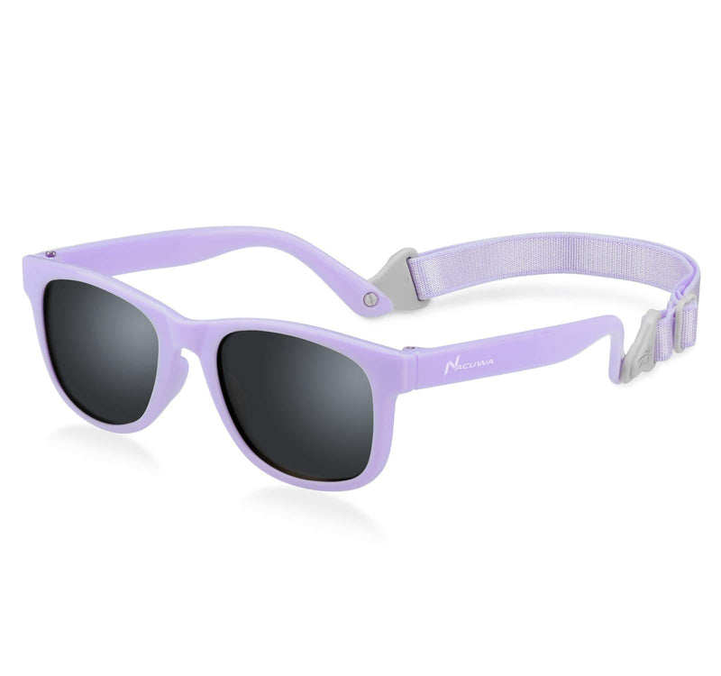 [Australia] - Nacuwa Baby Sunglasses - 100% UV Proof Sunglasses for Baby, Toddler, Kids - Ages 0-2 Years - Case and Pouch included Purple 