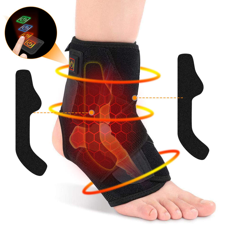 [Australia] - Ankle Warmers,Heated Ankle Brace Wrap Heated Foot Socks Hot Therapy Foot Wrap Compression Support for Achilles Tendonitis, Sprain Swelling, Arthritis, Injury Joint Recovery Fit Left and Right Foot Heated Plantar Fasciitis 