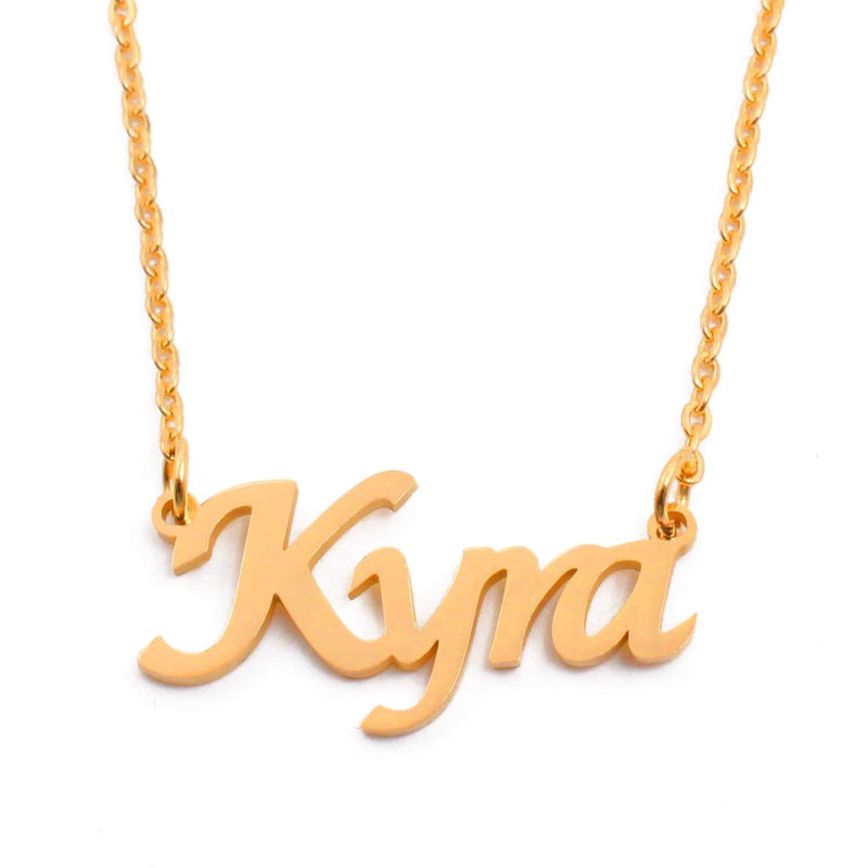[Australia] - Kyra Name Necklace Gold Plated Personalized Dainty Necklace - Jewelry Gift Women, Girlfriend, Mother, Sister, Friend, Gift Bag & Box 
