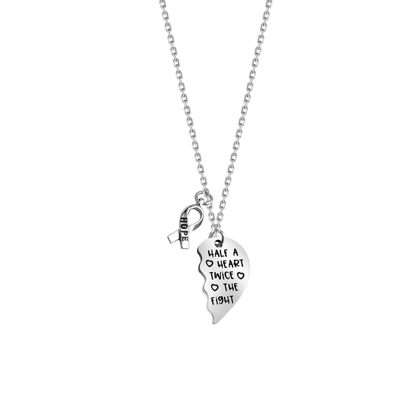 [Australia] - TIIMG CHD Awareness Gift HLHS/HRHS Gift CHD Warrior Gift Half a Heart Twice The Fight Necklace Congenital Heart Defect Awareness Gift 