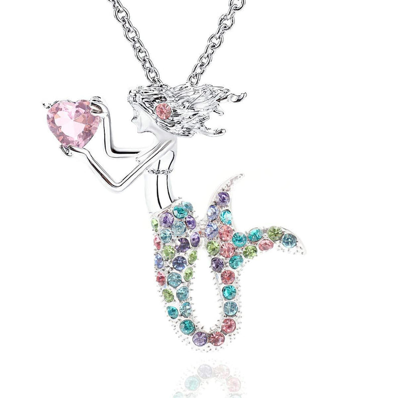 [Australia] - Mermaid Necklaces for Girls Kids Birthday Gift Pendant Necklace for Teens Girls Colorful 