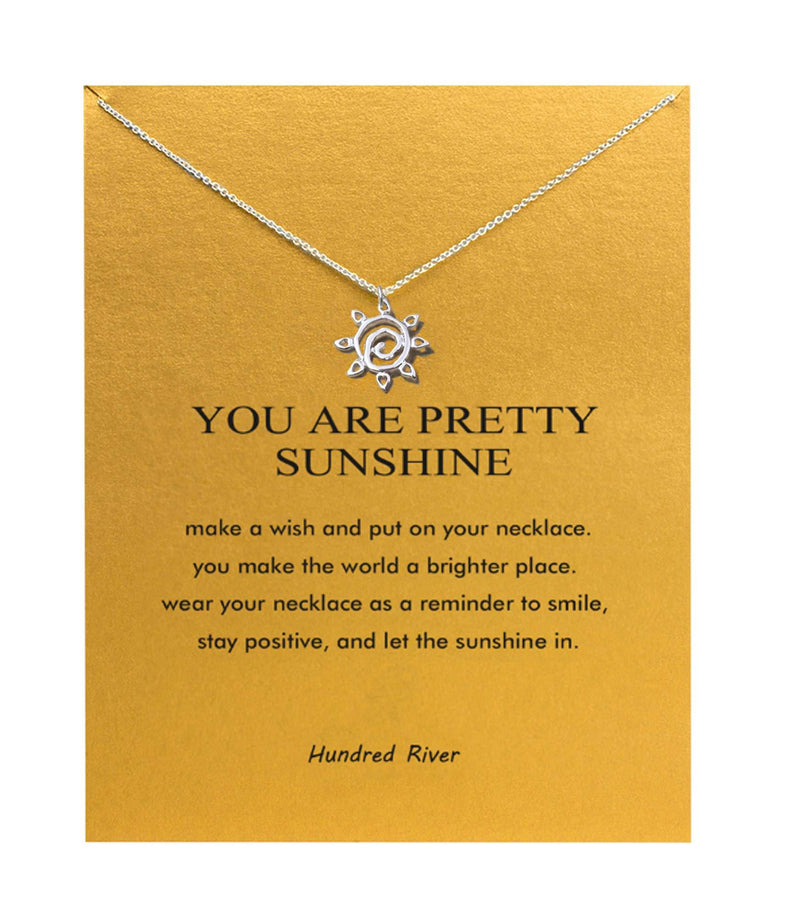 [Australia] - Baydurcan Friendship Anchor Compass Necklace Good Luck Elephant Pendant Chain Necklace with Message Card Gift Card Abstract Sun s 