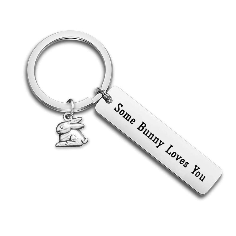 [Australia] - Gzrlyf Bunny Keychain Some Bunny Loves You Rabbit Gifts for Bunny Lovers Some Bummy Loves You 