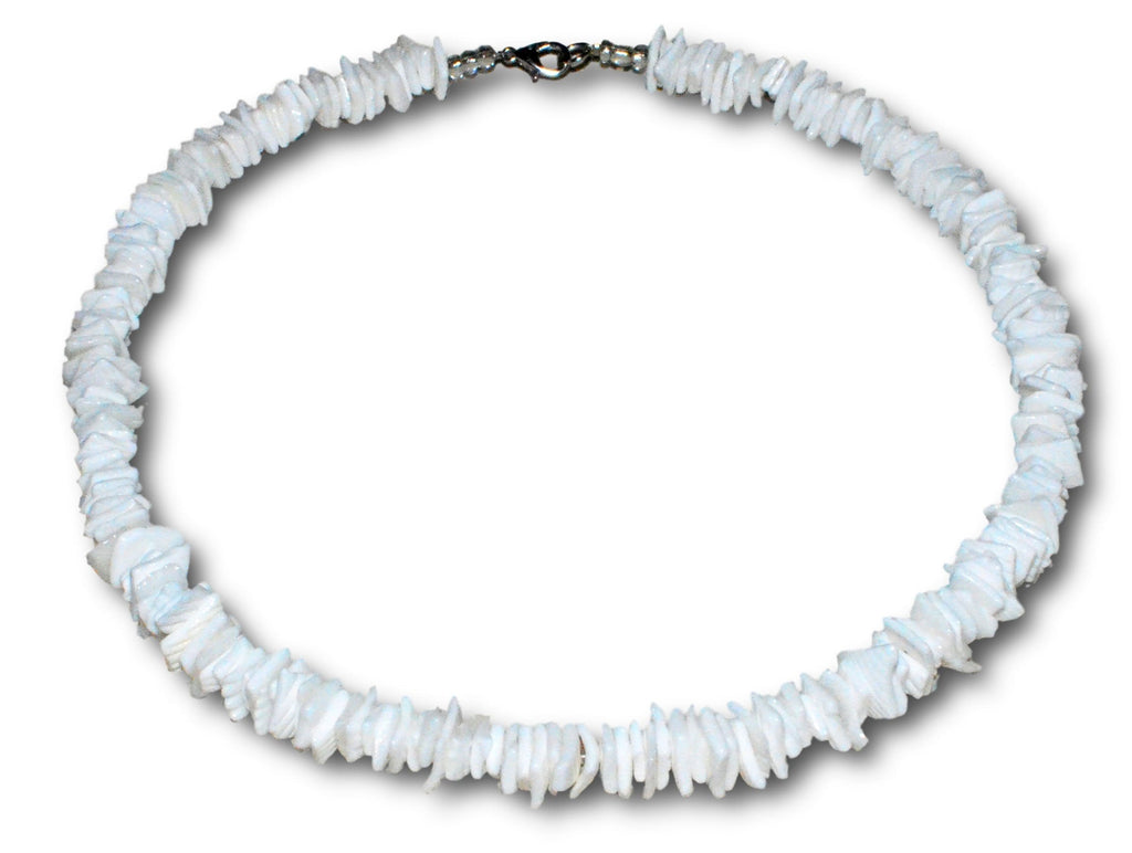 [Australia] - Native Treasure White Rose Clam Chips Puka Shell Necklace with Lobster Clasp 15.0 Inches 