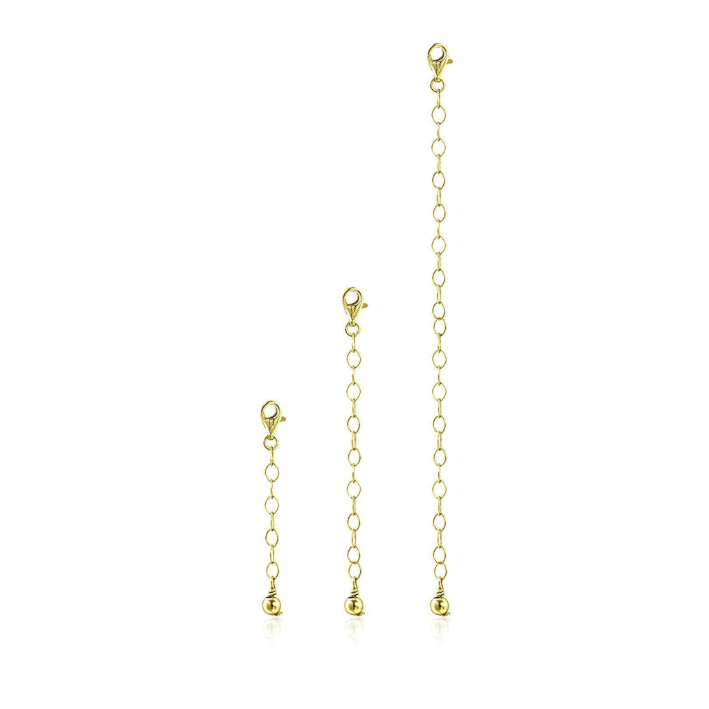 [Australia] - Sea of Ice 3 Pieces Set Sterling Silver Extenders Chain for Necklace Bracelet Anklet, 1" 2" and 4" Yellow Gold Flashed 