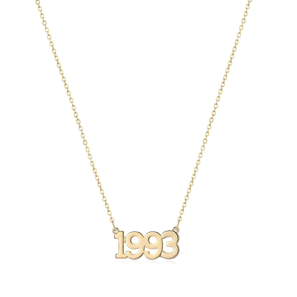 [Australia] - Fettero Birth Year Necklace,Tiny Number Necklace,Wedding Date Necklace Gift for Her,1990-1993 1993 