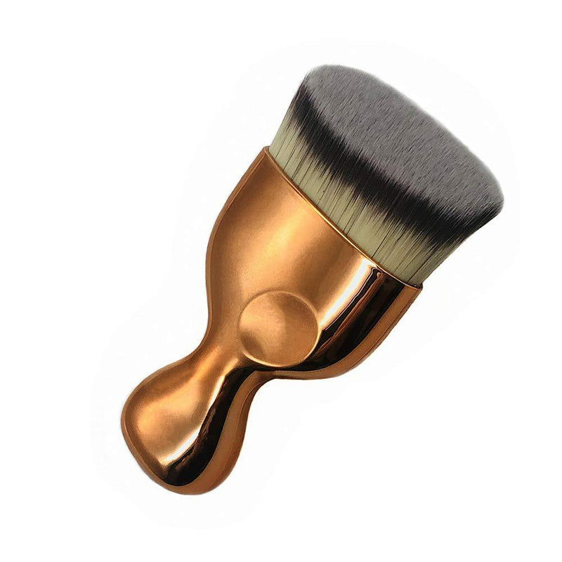 [Australia] - Angled Flat Foundation Brush High Density Face Body Kabuki Makeup Brush for Liquid Foundation Powder Cream Contour Buffing Stippling Blending Rose gold 