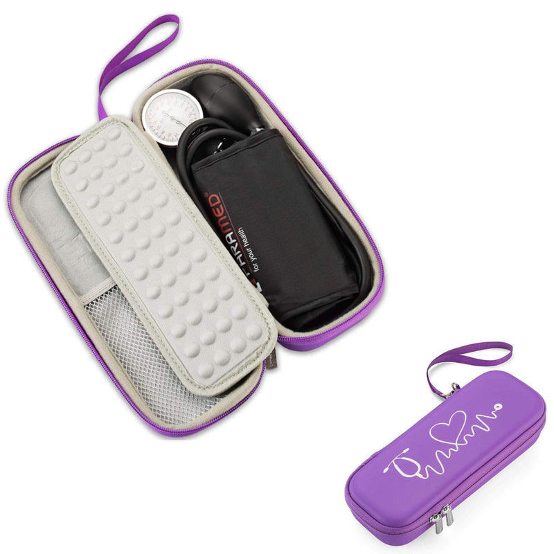 [Australia] - Caseling Hard Stethoscope Case Compatible with 3M Classic III, Lightweight II S.E, Cardiology IV Diagnostic, Includes ID Slot and Mesh Pocket for Nurse Accessories (Purple - Pu Leather) Purple - Pu Leather 