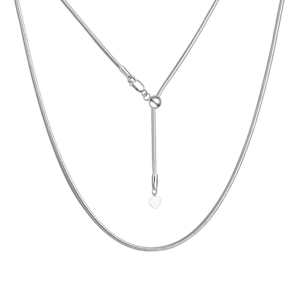 [Australia] - ARGENTO REALE Sterling Silver Adjustable Snake Chain Necklace Necklace |1.5MM Sterling Silver Bolo Necklace|Slider Necklace|Sterling Silver Chain For Pendants | 