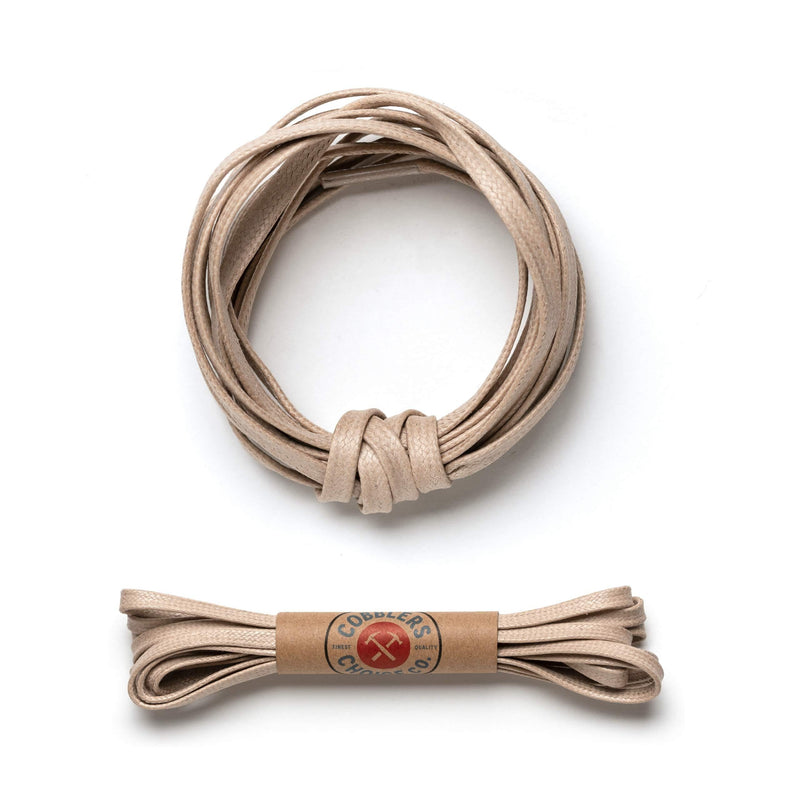 [Australia] - Premium Flat Waxed Cotton Boot Laces - Cobbler's Choice Shoe Laces - Durable and Beautiful Laces! 46'' Beige 