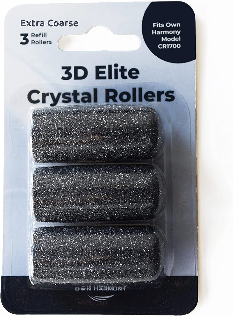 [Australia] - Extra Coarse Refill Rollers by Own Harmony for Electric Callus Remover CR1700: Professional Foot Care for Healthy Feet, Best Pedicure File Tools - Refills 3 Pack Extra Coarse Replacement Roller Heads 