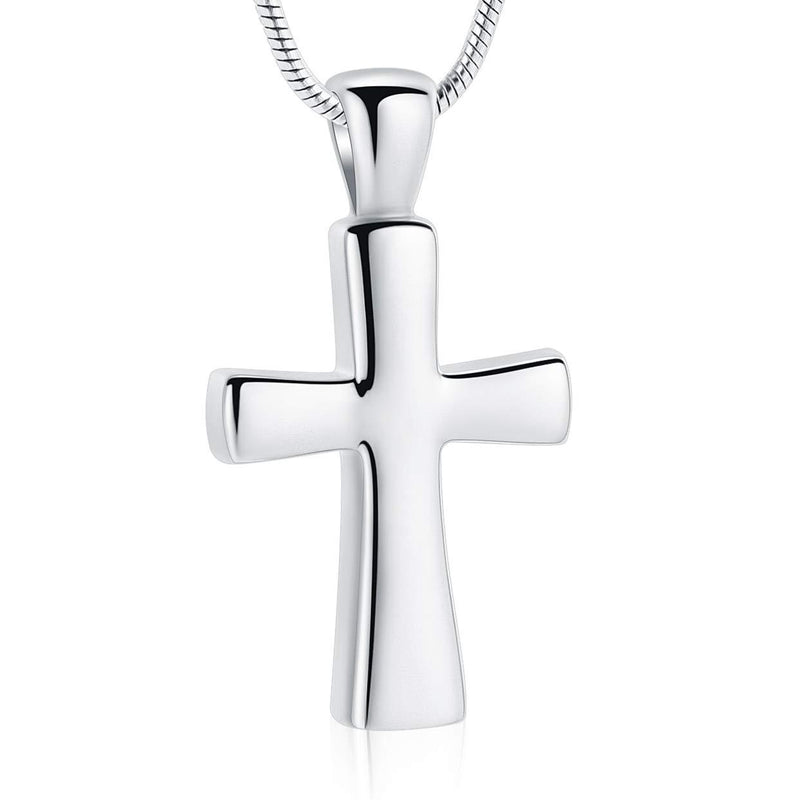 [Australia] - zeqingjw Cross Urn Necklaces Cremation Jewelry for Ashes Pendants Stainless Steel Memorial Keepsake Ash Jewelry Silver 