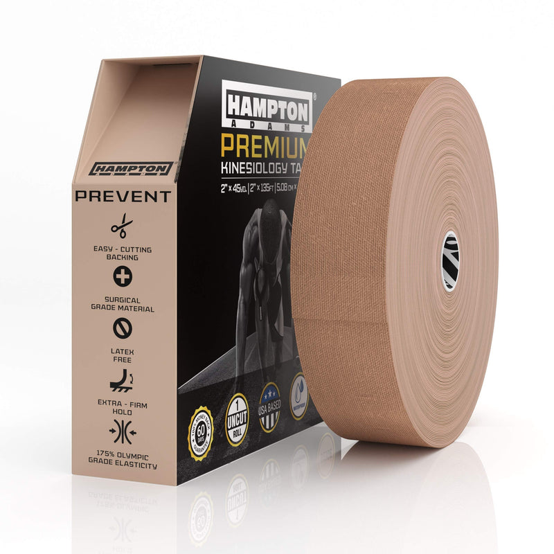 [Australia] - (135 Feet) Bulk Kinesiology Tape Waterproof Roll Sports Therapy Support for Knee, Muscle, Wrist, Shoulder, Back/Original Uncut Premium Therapeutic Elastic & Hypoallergenic Cotton - (Beige) 