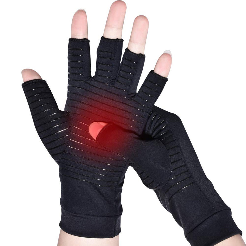 [Australia] - Arthritis Gloves,New Material, Compression for Arthritis Pain Relief Rheumatoid Osteoarthritis and Carpal Tunnel, Premium Compression & Fingerless Gloves (Black, L)… 