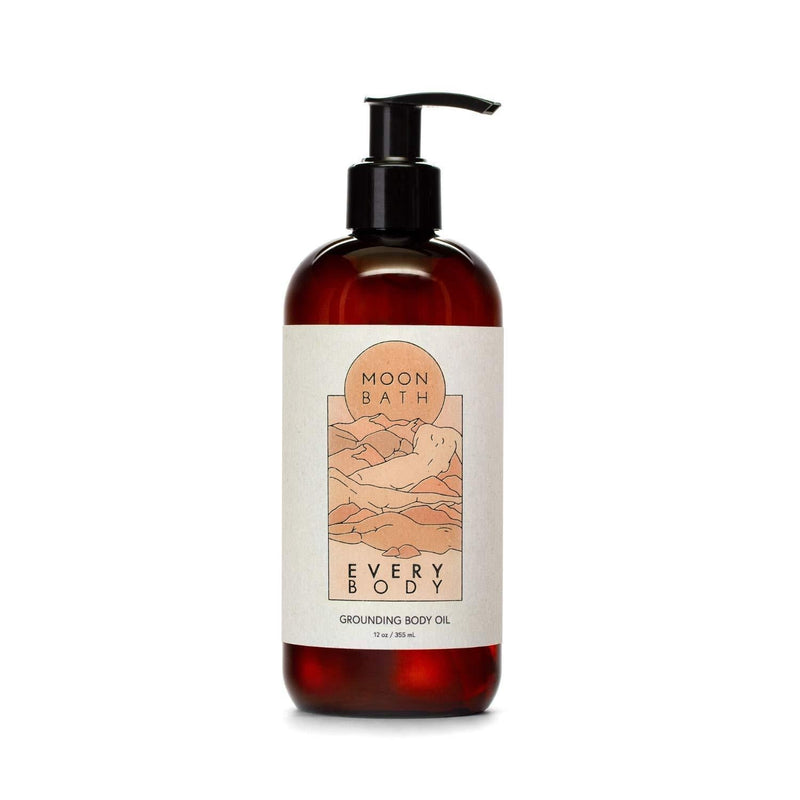 [Australia] - EVERY BODY Grounding Body Oil | Sunflower, Jojoba, Marula & Moringa Oils combined w/Sandalwood & Cypress to Calm, Nourish & Restore Skin. Organic & Clean Beauty. No Synthetic Fragrance, 12 oz. 