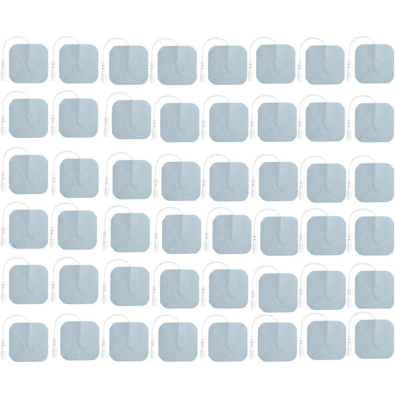 [Australia] - TENS Unit Pads 48 Pack Wired Self-Adhesive Electrodes Premium Replacement Pads for TENS Units - 2x2 Inches (2x2-48 Pack) 2x2 Inch (Pack of 48) 