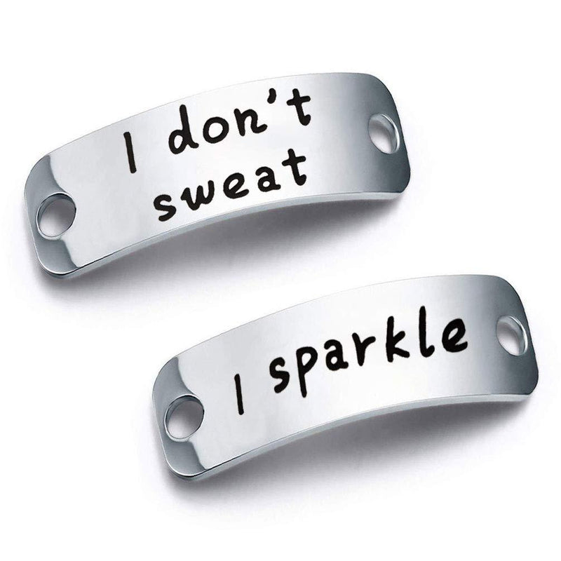 [Australia] - bobauna Shoe Lace Tag I Don't Sweat I Sparkle Sport Fitness Running Jewelry Gym Gift for Runner Trainer don't sweat sparkle 