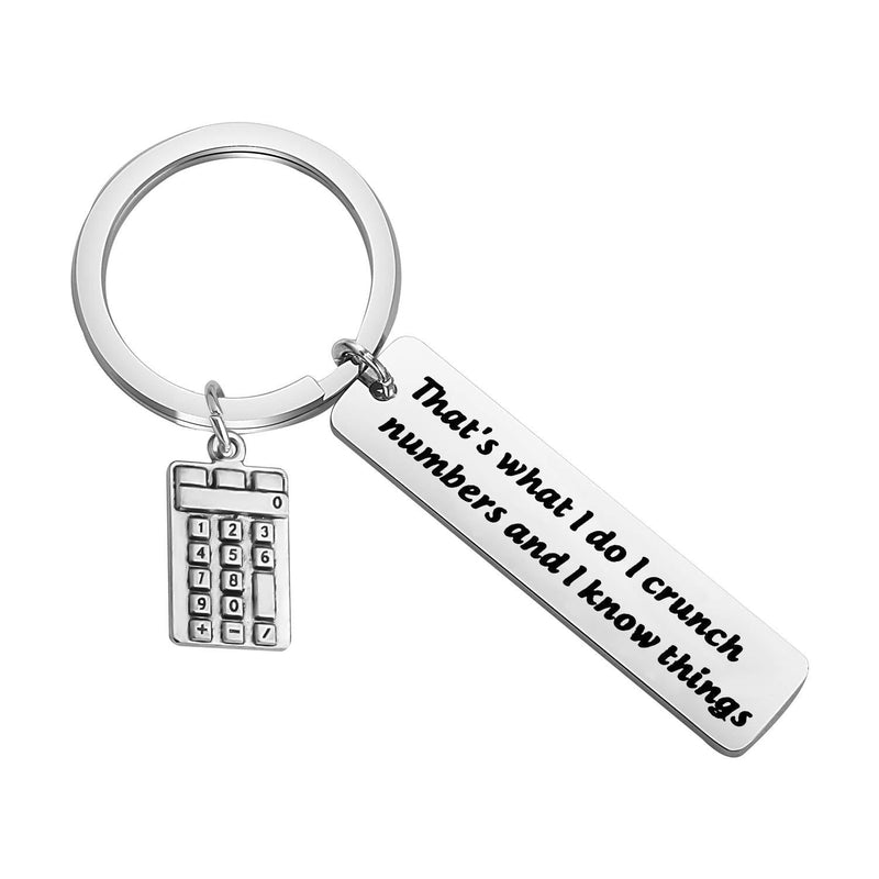 [Australia] - HOLLP Accountant Gift Calculator Charm Keychain That's What I Do I Crunch Numbers and I know Things Keychain Trader Bankers Gifts That's What I Do I Crunch Numbers and I know Things Keychain 