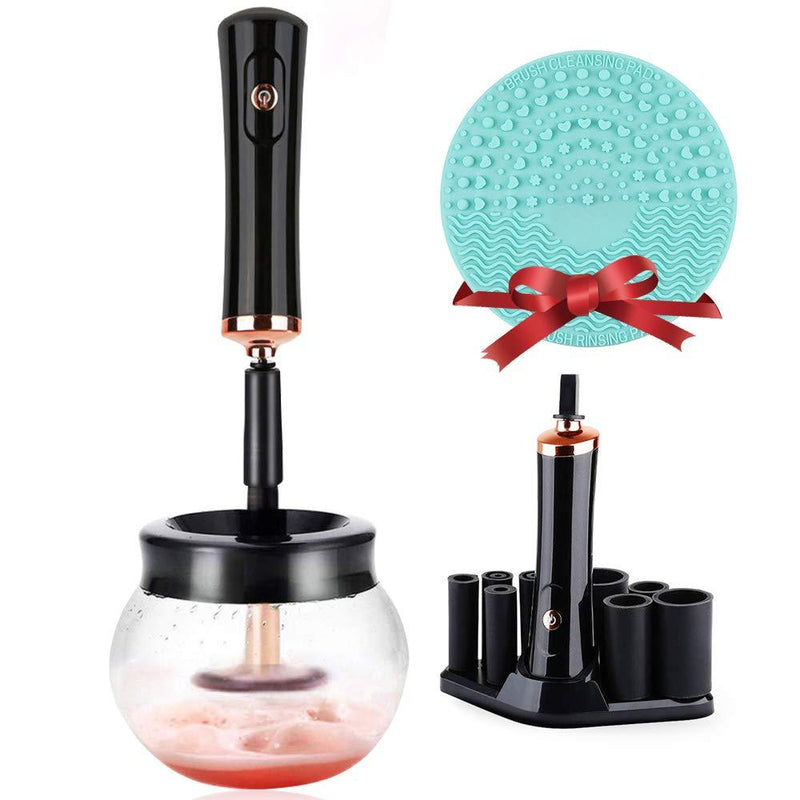 [Australia] - Hangsun Makeup Brush Cleaner and Dryer Machine Electric Cosmetic Make Up Brushes Set Cleaning Tool with 8 Size Rubber Collars Wash and Dry in Seconds 