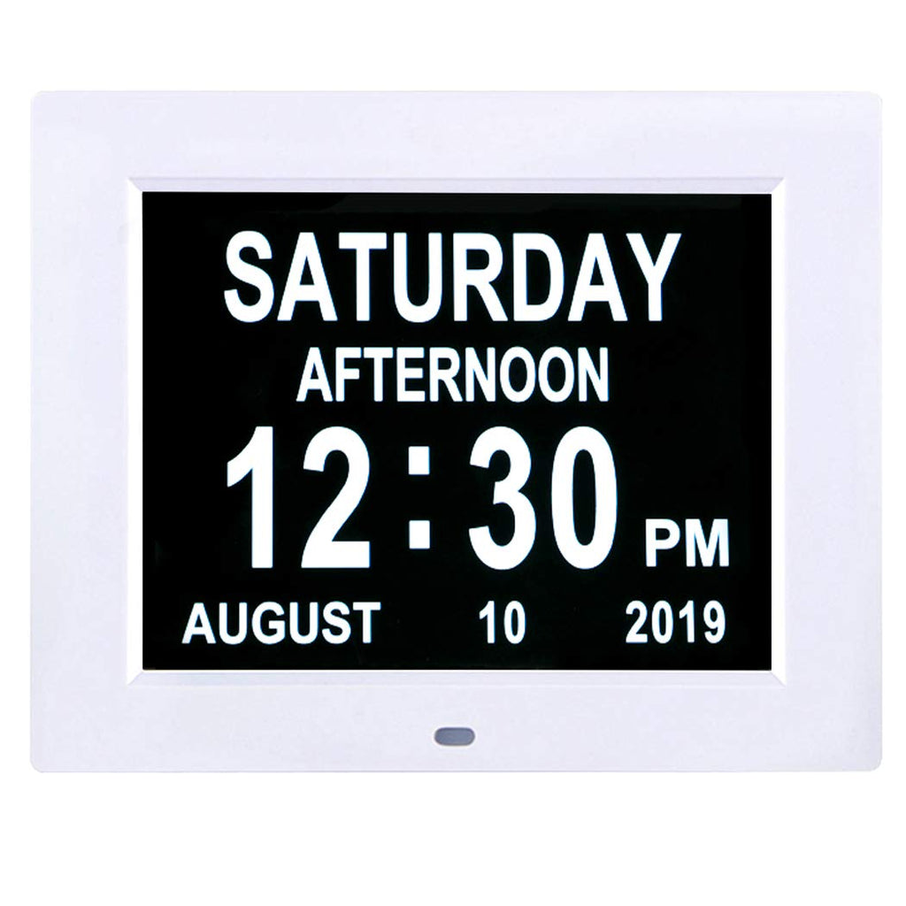 [Australia] - SSINI【2022Upgraded】 Digital Day Date Time of Week Clock with 8 Alarm Options, Large Display Extra Large Non-Abbreviated Day Month Seniors Clock for Dementia Vision Impaired, Elderly, Memory Loss 