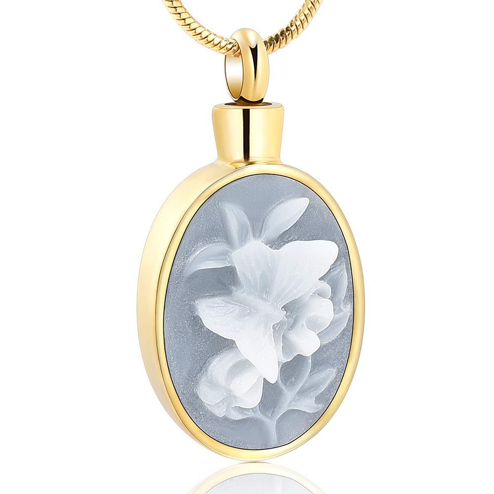 [Australia] - zeqingjw Butterfly Cremation Jewelry for Ashes Memorial Lockets Urn Necklace for Ashes Pendants Stainless Steel Keepsake Jewelry for Ashes Gold 