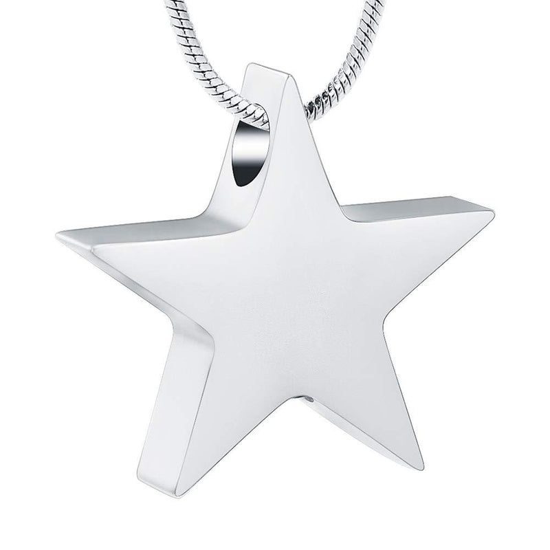 [Australia] - zeqingjw Cremation Jewelry for Ashes Star Ashes Neckalce Memorial Urn Pendant for Human Pet Keepsake Jewelry for Women Men Silver 