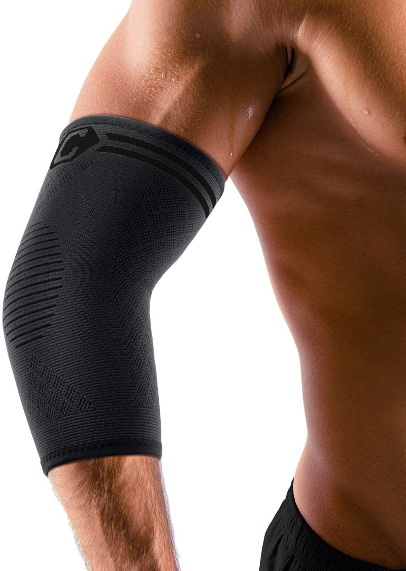 [Australia] - CAMBIVO 2 Pack Elbow Brace for Tendonitis, Tennis Elbow Compression Support Sleeve for Golfers Elbow Pain Relief, Arthritis, Bursitis, Workout, Weightlifting (Black, Large) Black (2 Pack) 