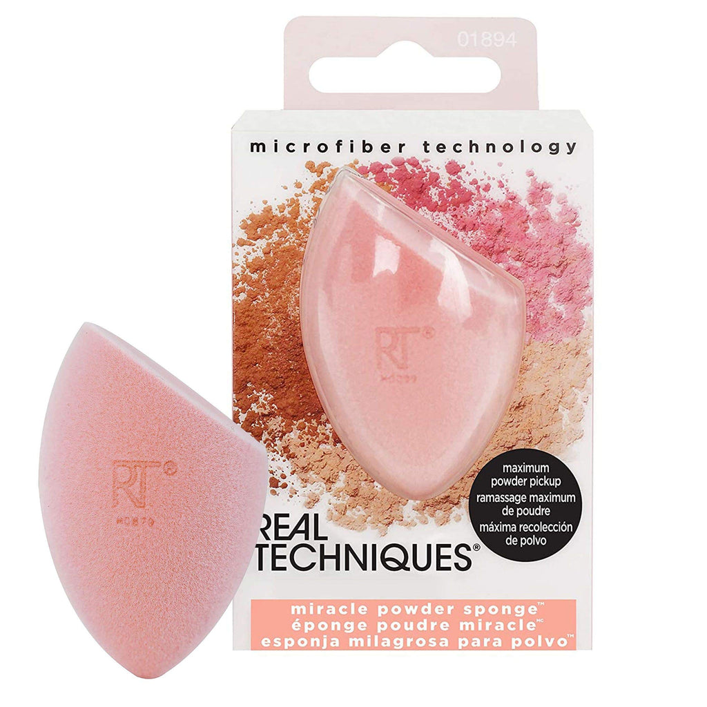 [Australia] - Real Techniques Miracle Powder Sponge Makeup Blender, Beauty Sponge, Microfiber Technology Ideal for Use with Powders 1 Powder Sponge 