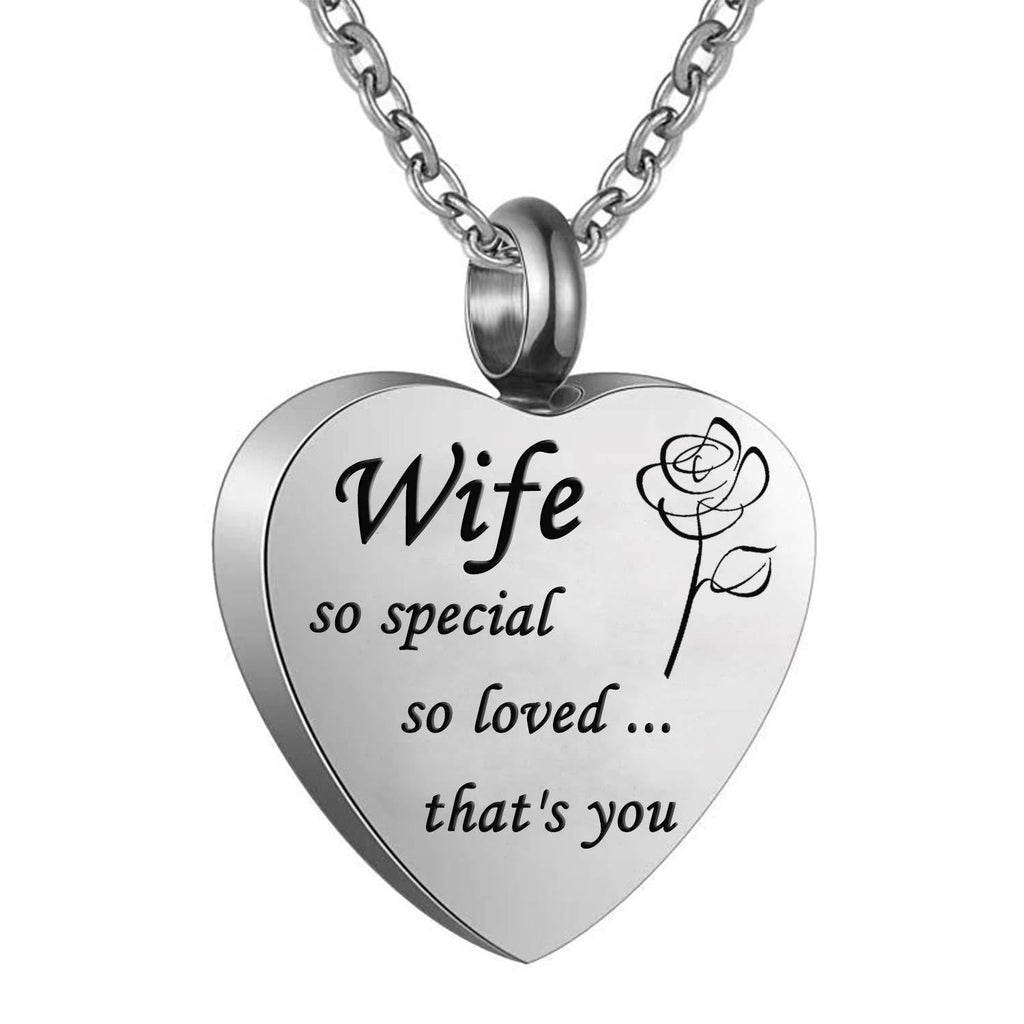 [Australia] - Cremation Urn Ashes Necklace, No longer by my side.but forever in my heart,Stainless steel memorial pendant Waterproof memorial pendant Wife 