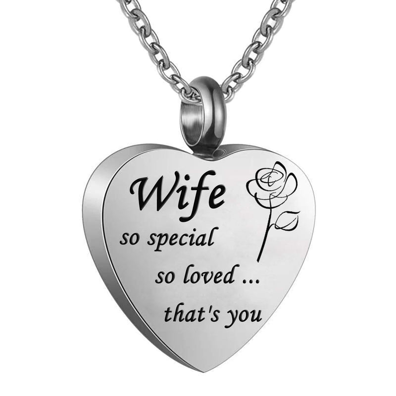 [Australia] - Cremation Urn Ashes Necklace, No longer by my side.but forever in my heart,Stainless steel memorial pendant Waterproof memorial pendant Wife 