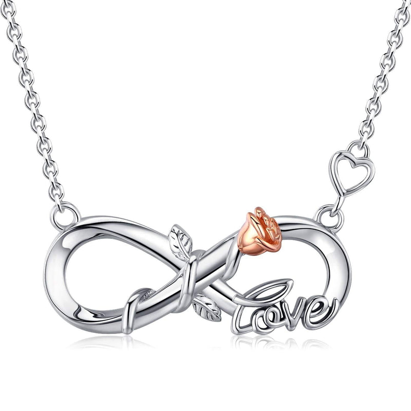 [Australia] - DESIMTION Infinity Heart Pendant Necklace S925 Sterling Silver Forever Love”Christmas Jewelry Gifts for Women Girls A-0-Double Infinity 