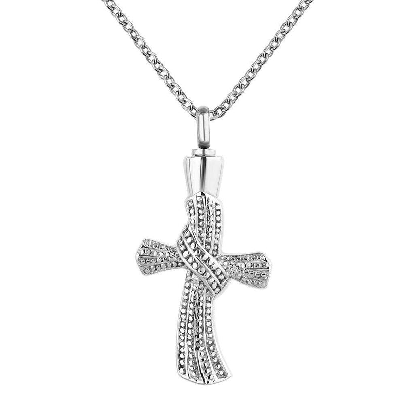 [Australia] - LilyJewelry Cross Urn Necklace for Ashes Memorial Cremation Stainless Steel Keepsake Pendant 