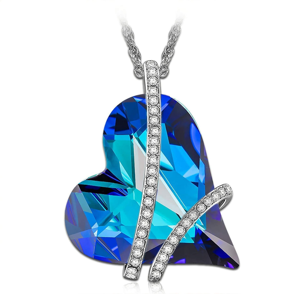 [Australia] - Alex Perry Mother's Day Jewelry Gifts for Mom, Necklace for Women, ✦Sweet Heart✦ Pendant Necklace, with Blue Crystals from Swarovski Gifts for Women, Jewelry Gifts Box Packing 