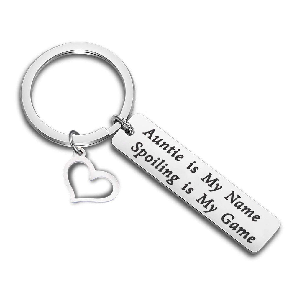 [Australia] - CENWA Aunt Gift Best Auntie Ever Keychain Gift for Auntie from Nephew Niece Jewelry Gift Idea for Aunt Auntie is My Name Spoiling is My Name Keychain auntie K 