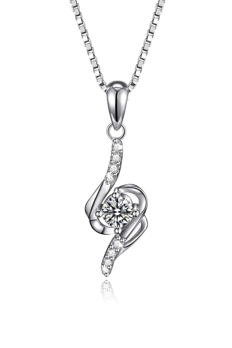 [Australia] - VANLAMS S925 Sterling Silver Cubic Zirconia Pendant Necklace for Women Girl Jewelry Gifts Cubic Zirconia2 