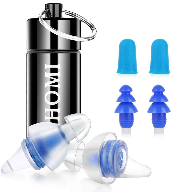 [Australia] - High Fidelity Concert Earplugs - 23db Noise Reduction Music Earplugs, Reusable Hearing Protection Earplugs for Concerts, Musicians, Motorcycle, 2019 New Advanced Filter High Fidelity Ear Plugs, Blue 