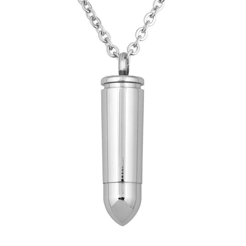 [Australia] - CoolJewelry Urn Necklace Rose Gold Bullet Pendant Necklaces Cylinder Memorial Jewelry Cremation Keepsake Stainless Steel for Men Bullet 1 