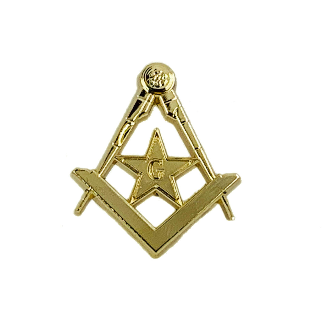 [Australia] - HIRAM Masonic Lapel Pin - Freemason - Square and Compass - Letter G Golden 