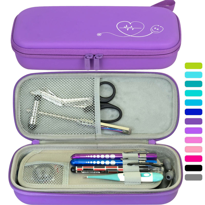 [Australia] - ButterFox Premium Stethoscope Case with Divider and ID Slot for 3M Littmann Classic III, Cardiology IV Diagnostic and More Stethoscopes with Pocket for Nurse Accessories (Purple) Purple 