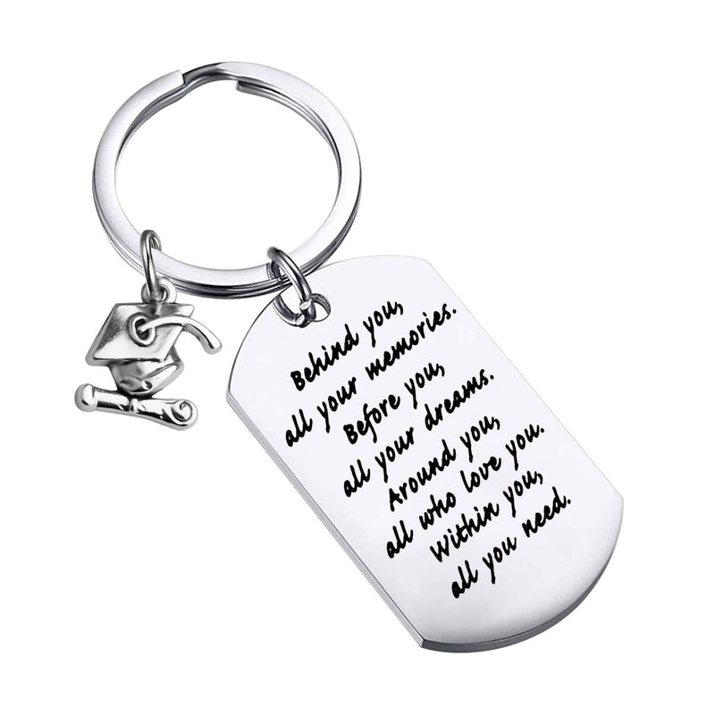 [Australia] - FEELMEM Graduation Gifts Behind You All Memories Before You All Your Dream Graduation Keychain Inspirational Graduates Gifts 2020, 2021 dog tag 