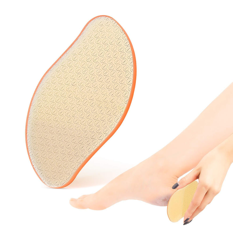 [Australia] - BEZOX Glass Foot File Callus Remover, Crystal Pedicure File for Callused, Coarse, Hard Skin Removal, Portable Hand Sized Foot Scraper for Cracked Heel - Orange 