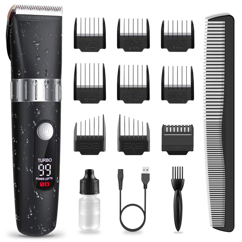 [Australia] - Hair Clippers for Men Professional, Cordless Beard Trimmer Mens Cutting Kit Barbers Haircut Electric Grooming Machine - USB Rechargeable & Waterproof with LED Display 