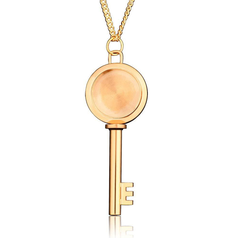 [Australia] - CoolJewelry Urn Necklace Ashes Key Eternal Memorial Jewelry Personalized Cremation Pendant Keepsake Stainless Steel for Women Men Rose Gold 