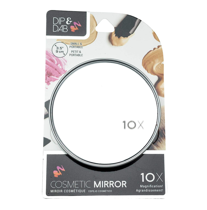 [Australia] - Jacent Dip & Dab 10X Magnification Cosmetic Mirror With Suction Cups, 3.5 Inch Diameter - 1 Pack 1-Pack 