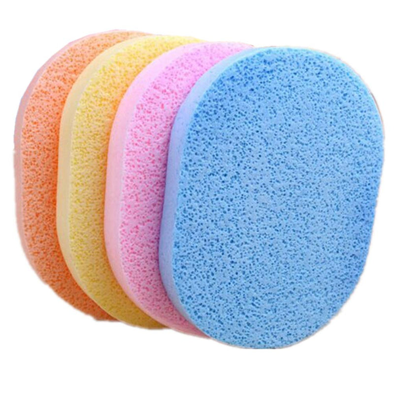 [Australia] - 8Pcs Facial Sponges Colorful Oval Facial Cleanning Washing Sponge Pads Puff for Face Cleansing Exfoliating and Makeup Removal Beauty Tool, Deep Clean (Random color) 