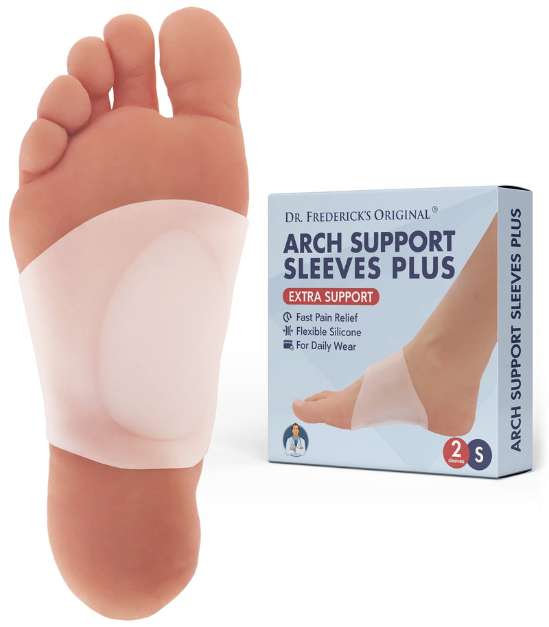 [Australia] - Dr. Frederick's Original Arch Support Sleeves Plus - Doctor Developed Flat Foot Arch Supports for Men & Women - 2 Pieces - Arch Pain Relief - Small/Medium Small/Medium (Pack of 2) 