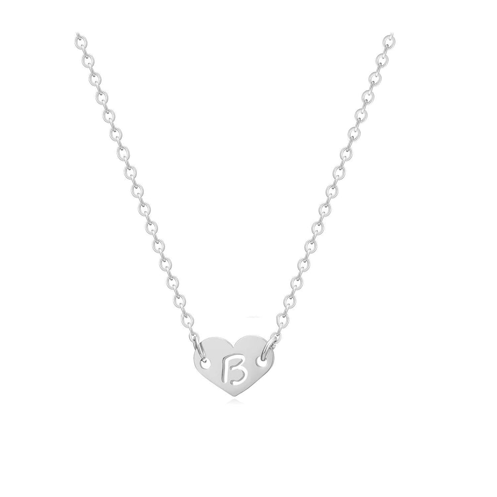 [Australia] - choice of all Silver Heart Initial Necklace for Women Custom Name Necklace Personalized Initial Bracelet for Girls B 