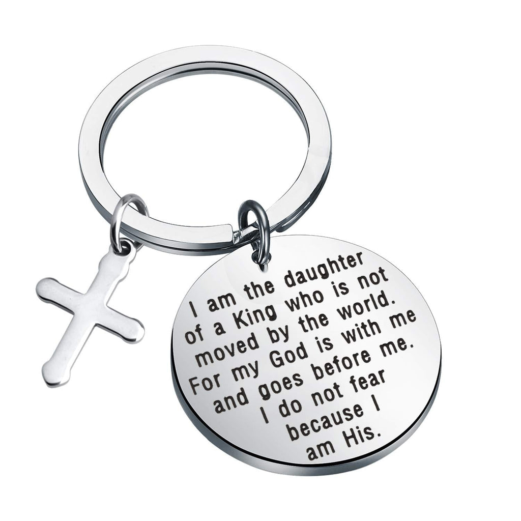 [Australia] - MYOSPARK I Am The Daughter of A King Christian Keychain Religious Jewelry Inspirational Gift for Women Baptism Gift for Girls Daughter Of A King Keychain 